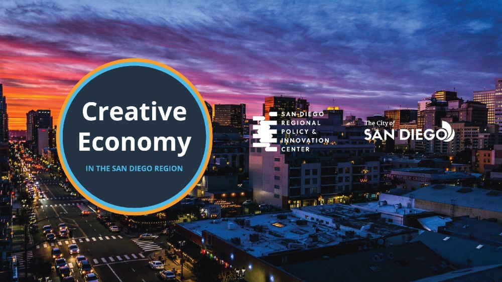 aerial view of the city of san diego; Reads Creative Economy