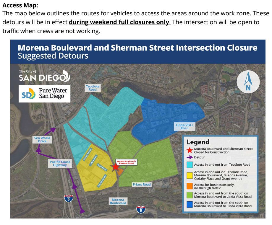 map of the location of construction