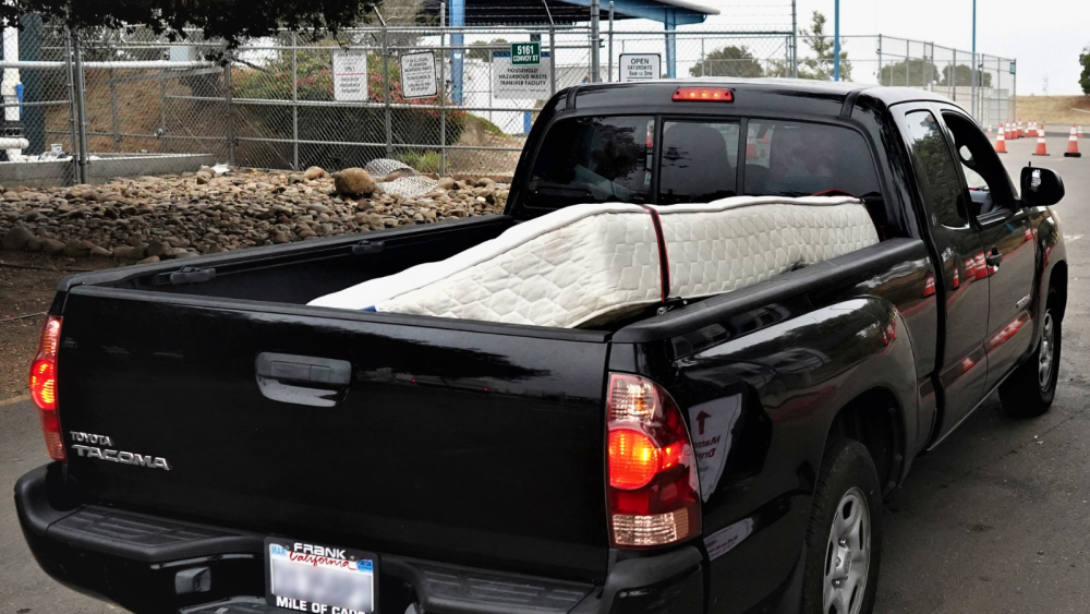 truck with mattress