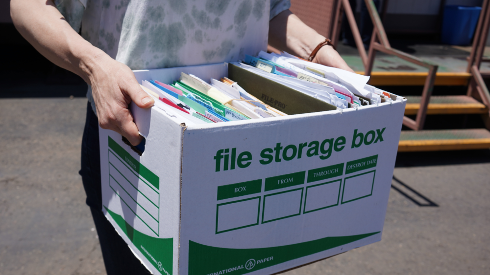 box with tax files