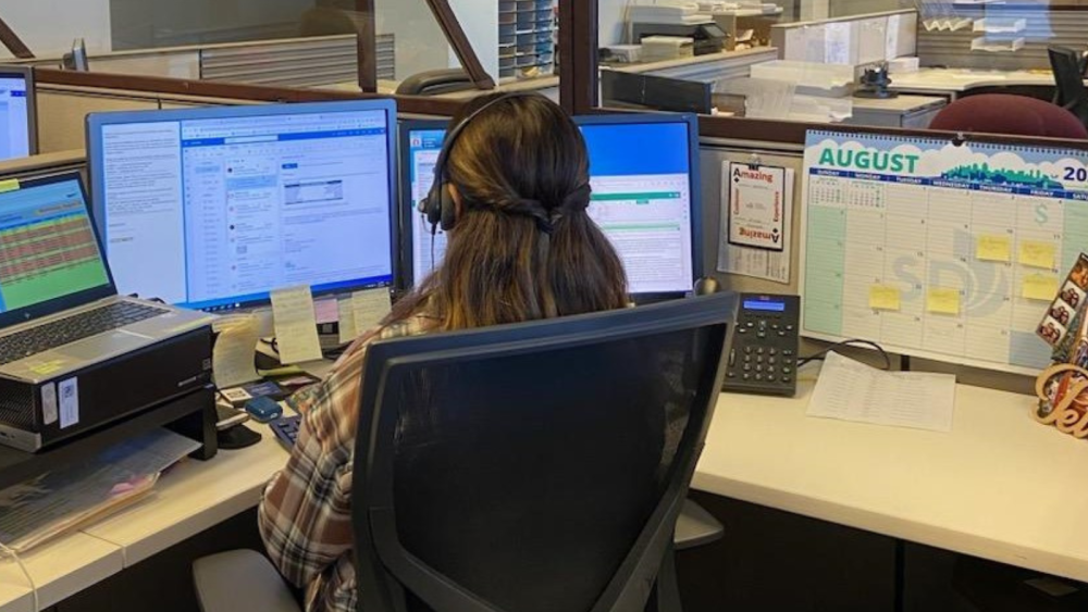 Office employee at desk