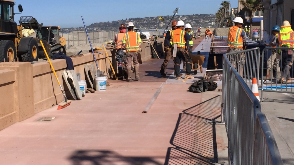 Construction work nearby beach