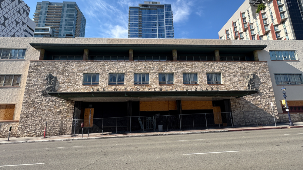 Photo of the front of the Old Central Library in Downtown
