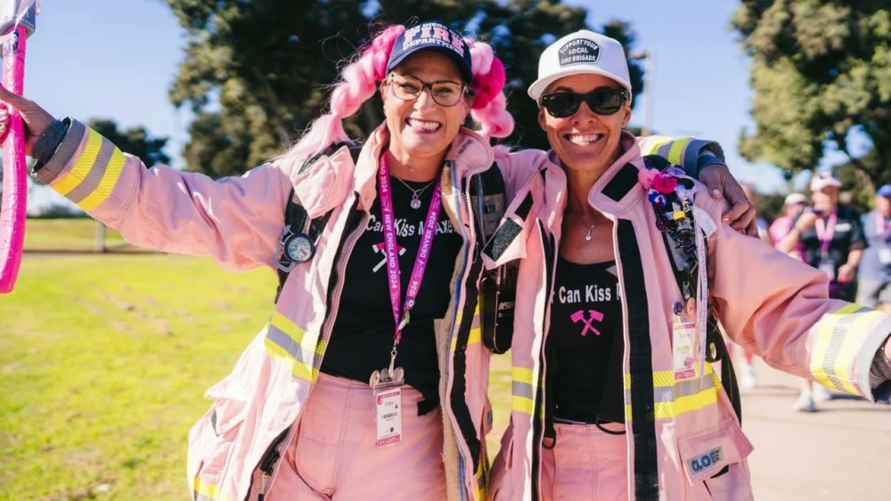 Photo of two women dressed in pink