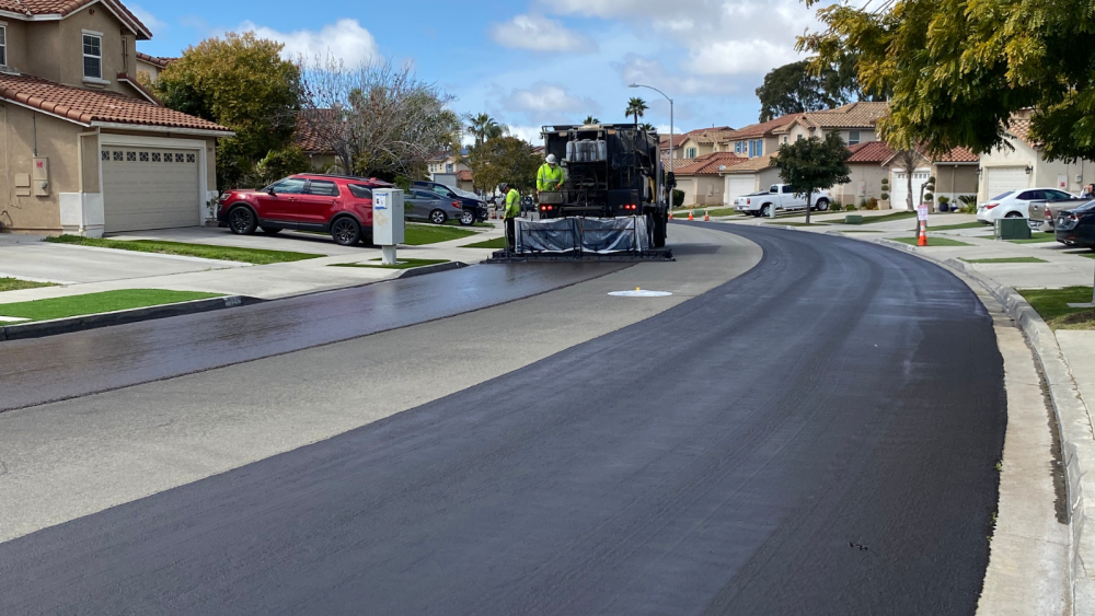 Photo of repaved road