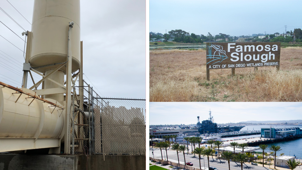 Collage of three projects financed by funding