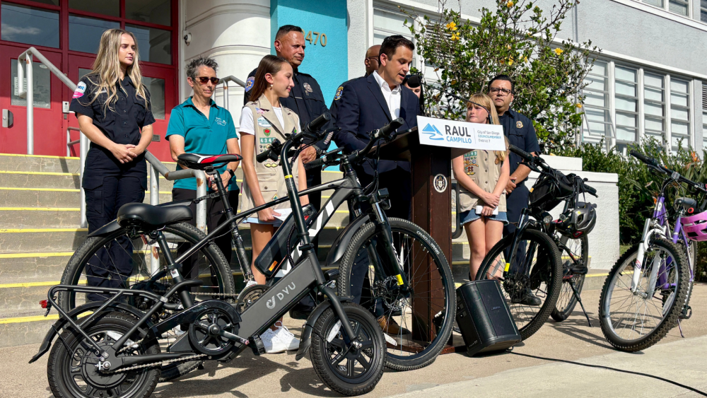 Councilmember Campillo speaking at news conference