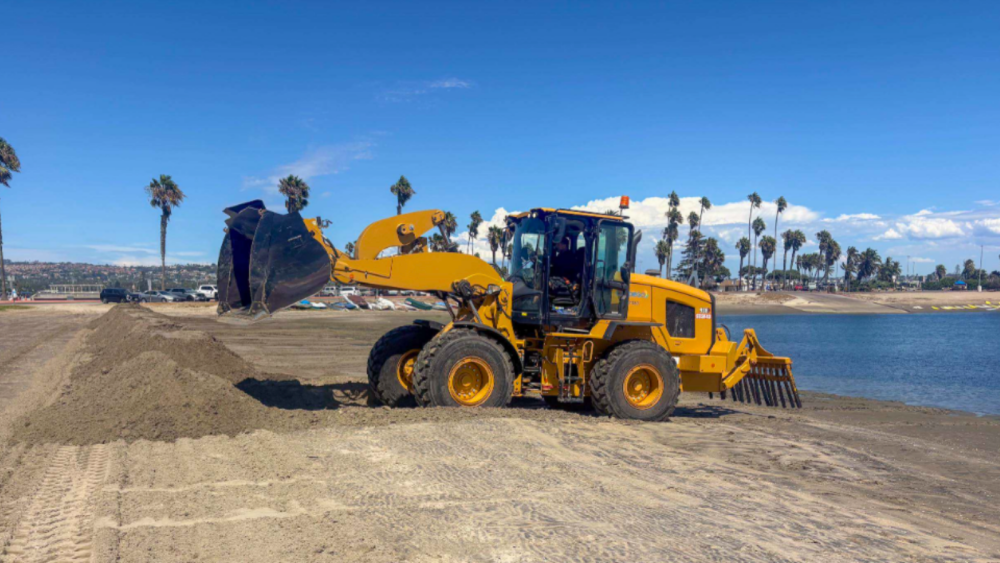 Berm being installed 