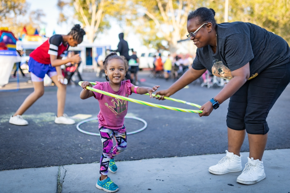 Child playing at rec center