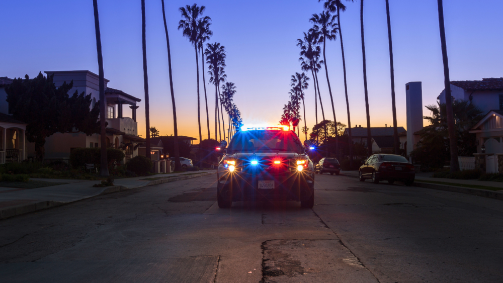 SDPD car driving in the night