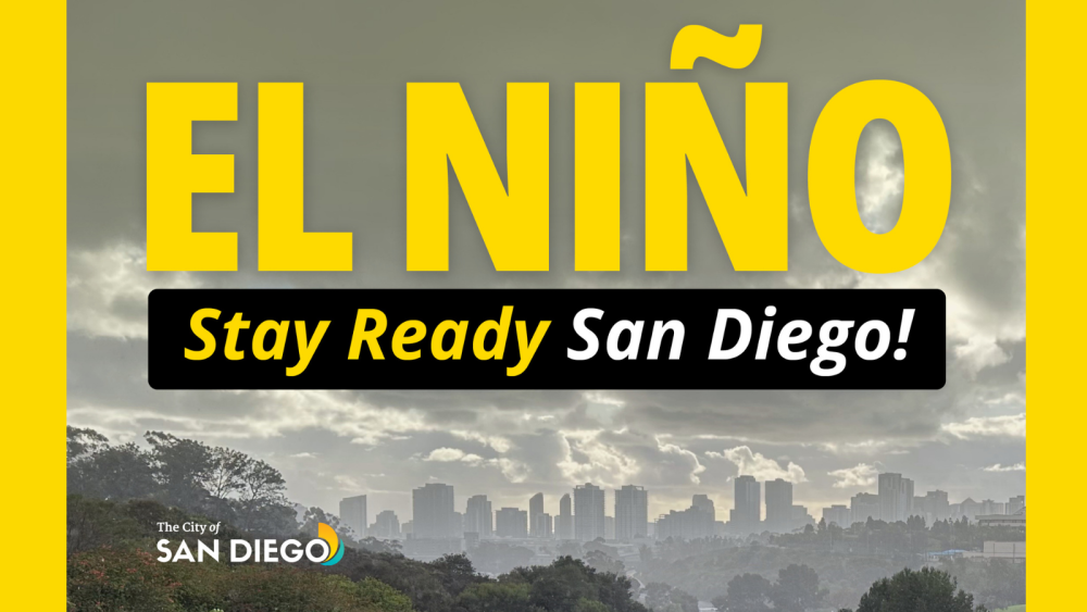 Graphic with text saying "El Niño"