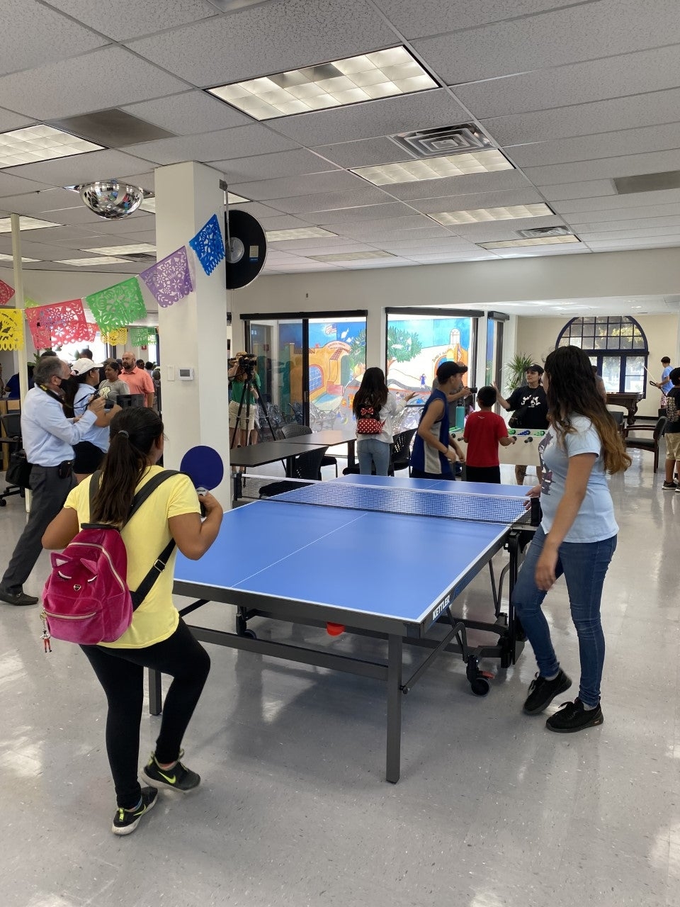 Kids playing table tennis