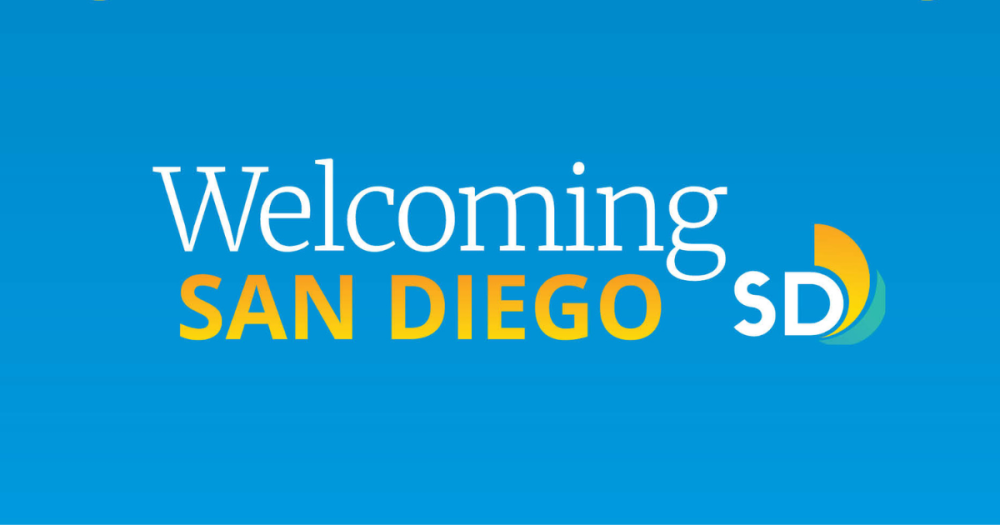 SD logo reads: Welcoming San Diego