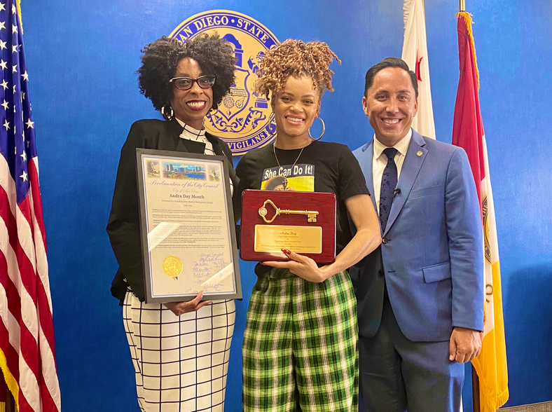 Mayor Todd Gloria with Andra Day