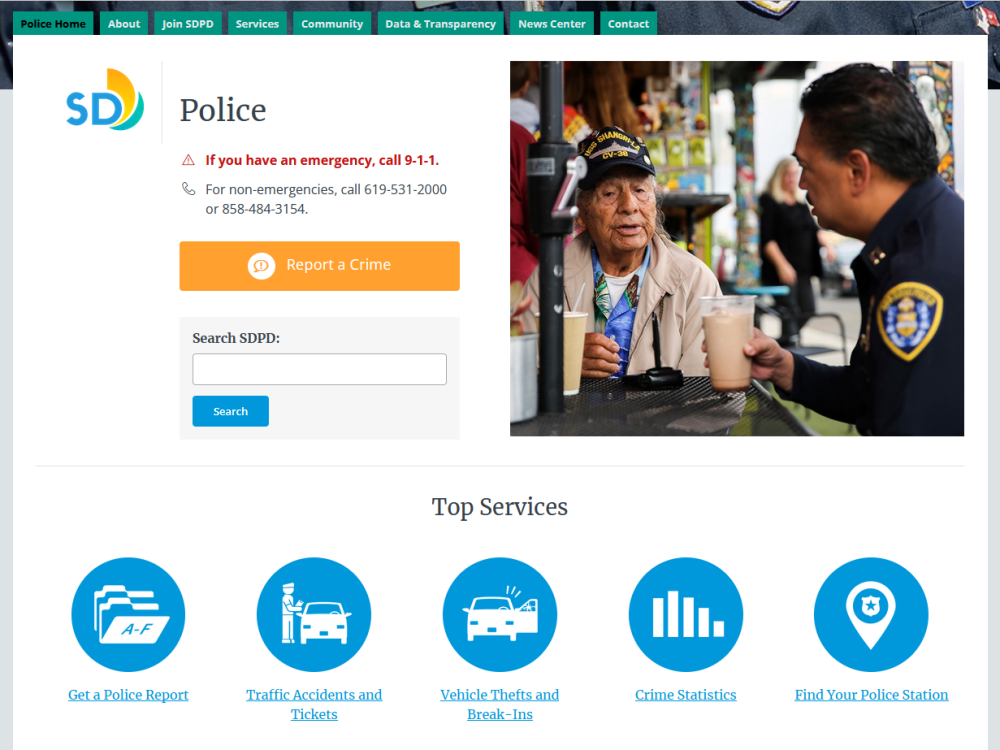 SDPD website