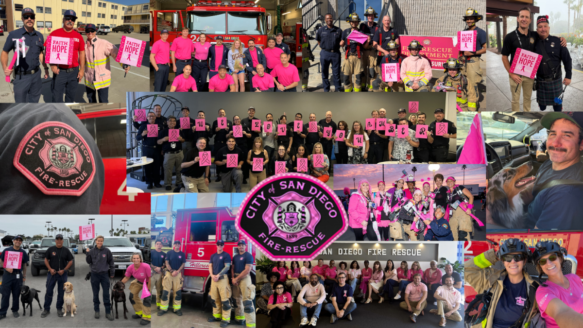 SDFD team wearing pink