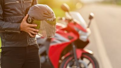 motorcycle and helmet 