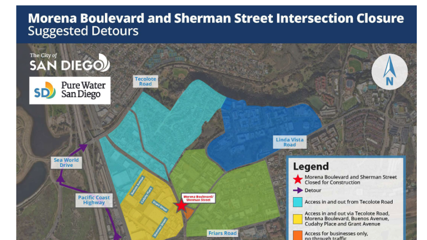 map of the location of construction