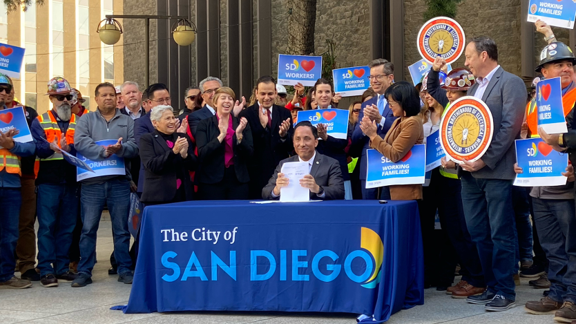 citywide project labor agreement signing 
