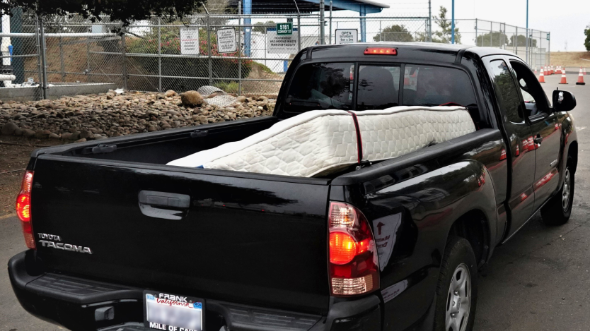 truck with mattress