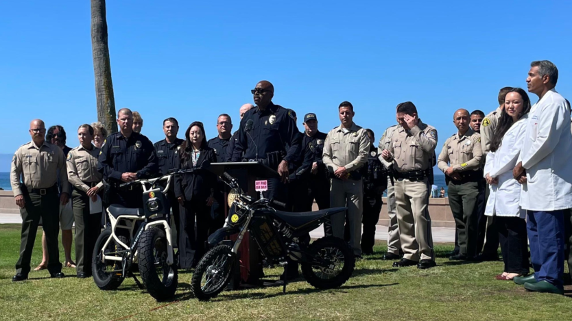 Photo of news conference about e-bike safety