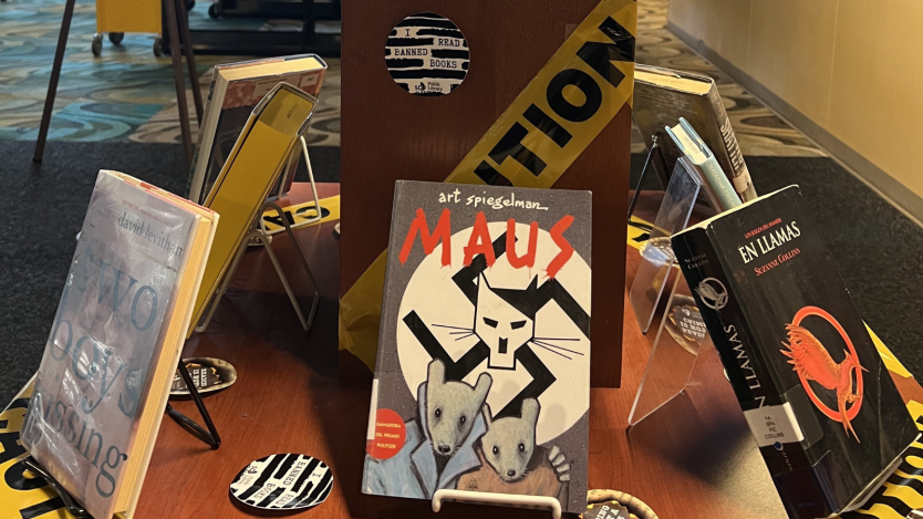 Photos of three banned books