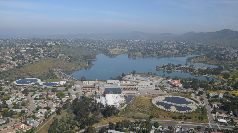 Aerial photo of water plant