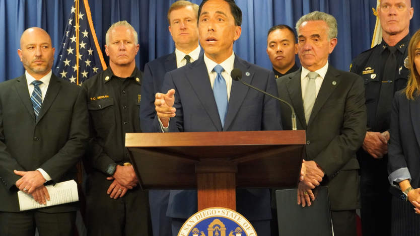 Mayor Todd Gloria in a budget press conference
