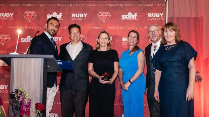 Staff accepting Urban Ruby Award