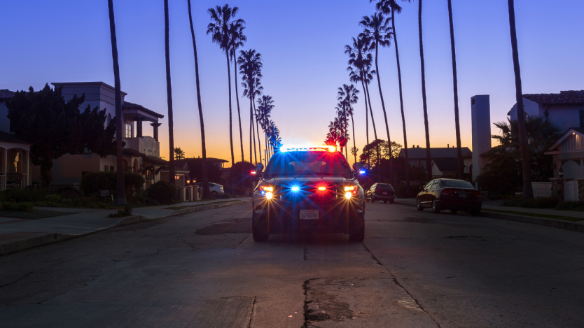 SDPD car driving in the night