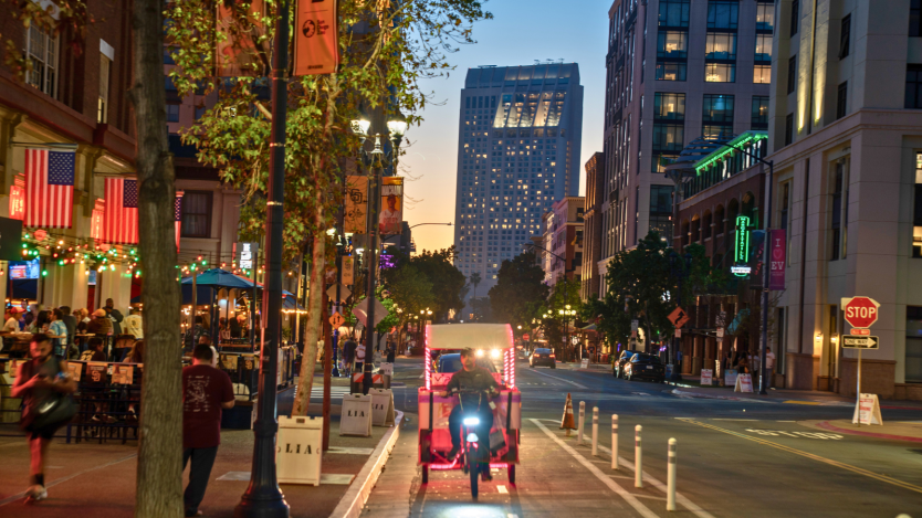 Gaslamp Quarter in the evening
